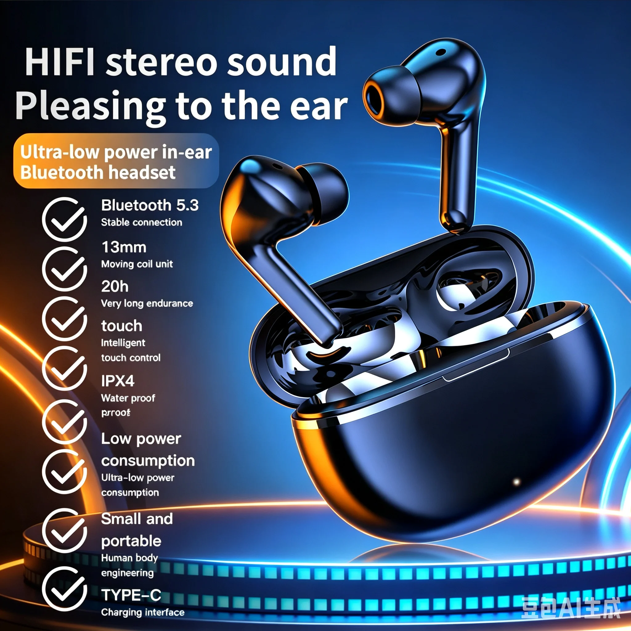 High Quality Air7 BT5.3 Wireless Earbuds In-ear Music Gaming Sports HiFi Stereo
