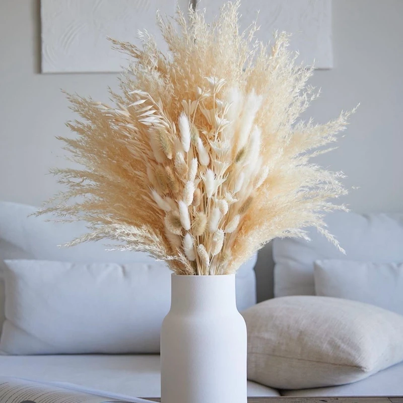 Boho Natural Bunny Tails, Pampas Grass, Bridal Bouquet, Autumn, Christmas, Halloween Decoration, Preserved Dried Flower