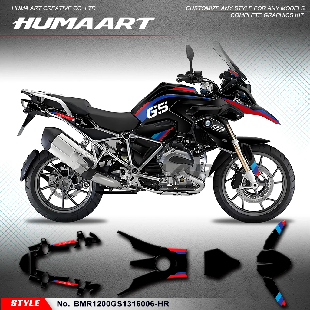 

HUMAART Graphics Sheet Vinyl Decal for R1200 GS R1200GS 2013 2014 2015 2016, Restyle, BMR1200GS1316006-HR