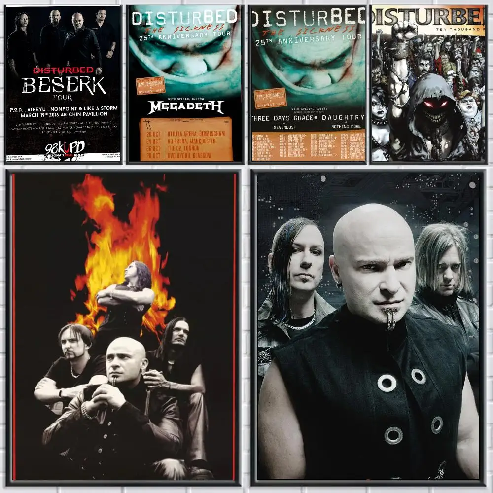 band D-Disturbed-D Poster Peel and Stick Wall Art for Cafe Office Bar and Home Decoration