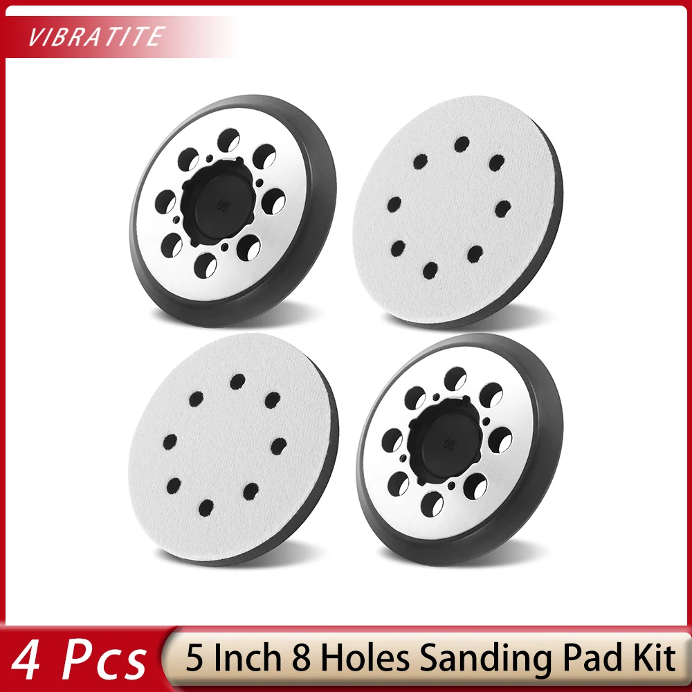 4 PCS 5 Inch 8 Holes Sanding Pad for  Hook and Loop Foam Sanding Pads Metal for Dewalt Sander Parts  by 4 Screw Hole