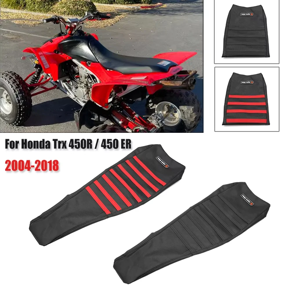 Funda de Asiento para Motocicleta Honda TRX 450R TRX 450 R 450 ER 2004 - 2018, Acanalada, Antideslizante, Impermeable, de Goma Suave