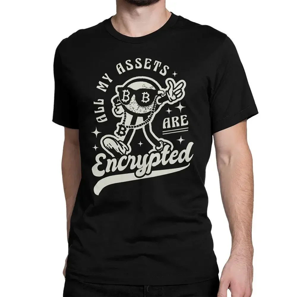 All my Assets are Encrypted Bitcoin T Shirt  Sizes met 011