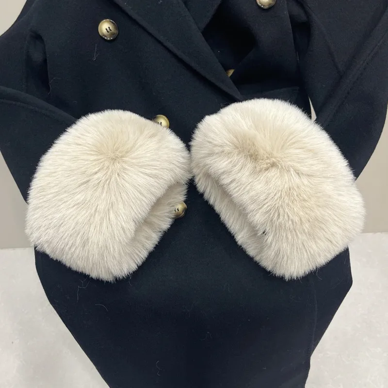 Faux Fur ข้อมือสําหรับเสื้อแจ็คเก็ตแฟชั่นแขนอุ่น Furry ข้อมือหรูหราหญิง Thicken Warm Plush สายรัดข้อมือ Windproof