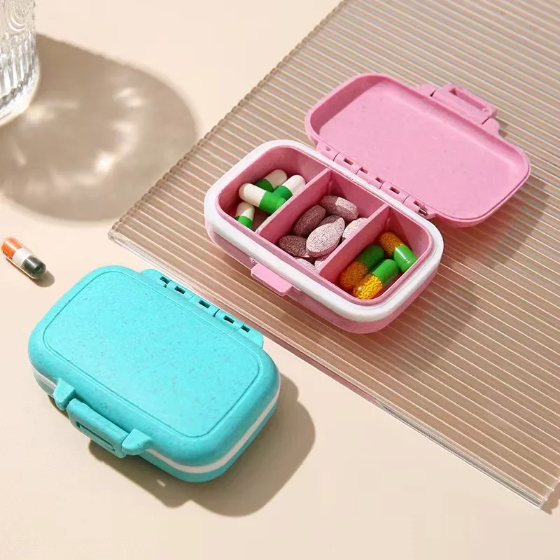 Mini Portable Pills Organizer Case, 3 Grids PillBox, Tablet Storage Container, Weekly Medicine Pill's Box, Drug Dispense