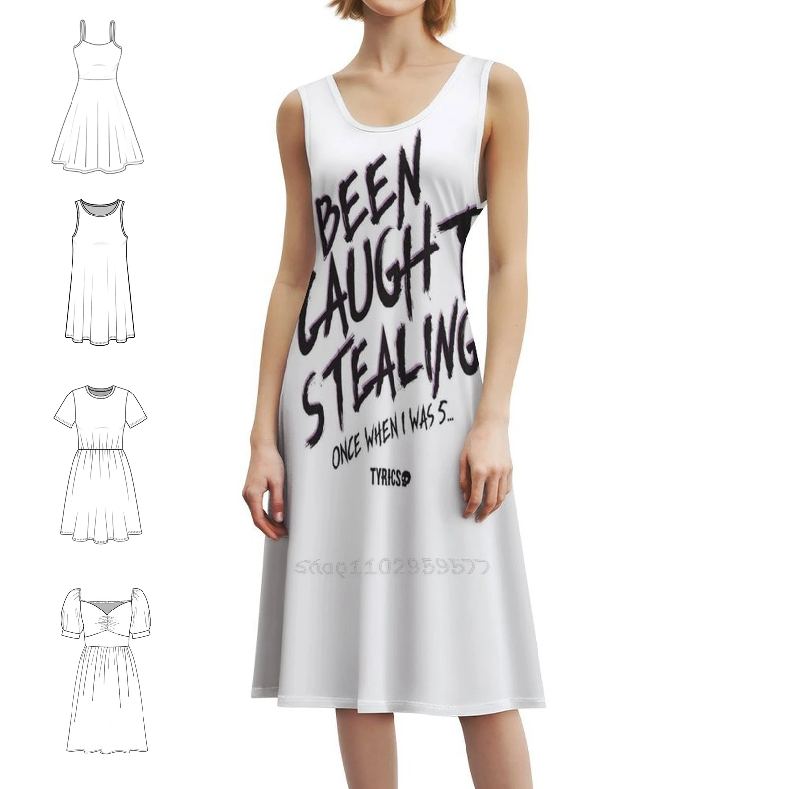 Been Caught Stealing-Janes Addiction Essential T-Shirt Preppy Style Mini Dress For Women A-Line Loose Fit Casual Day Dress