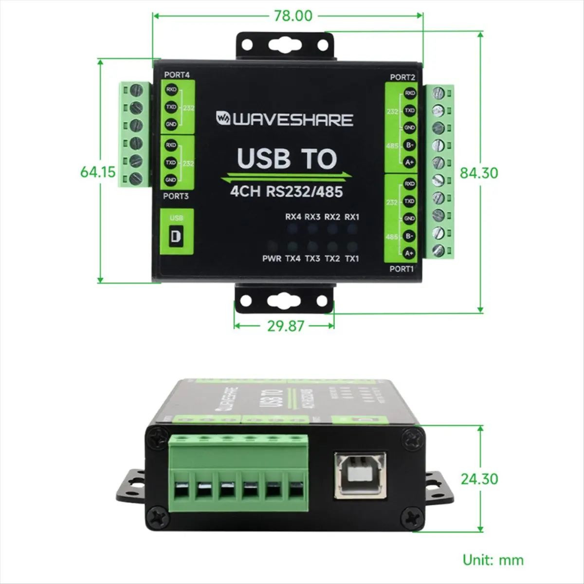 DIGITALBUY FT4232HL USB TO RS232/485 Interface Converter Industrial Isolation for Linux Android 11/10/8.1/8/7