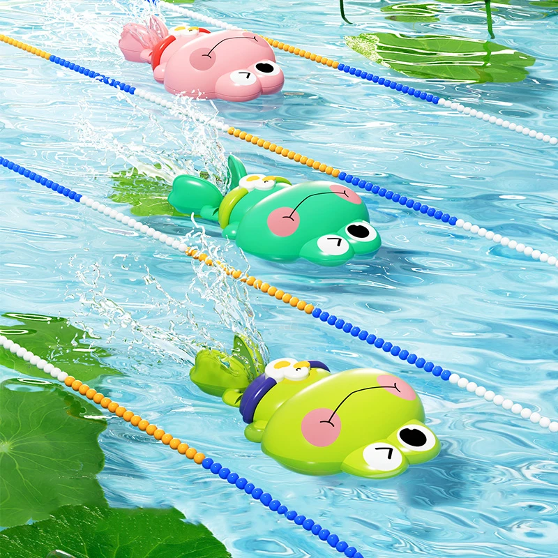 1pcs New Children's Bath Toys Clockwork Swimming Frogs That Float Toys Creative Fun Wind-Up Frog Baby Bathroom Water Play Toys