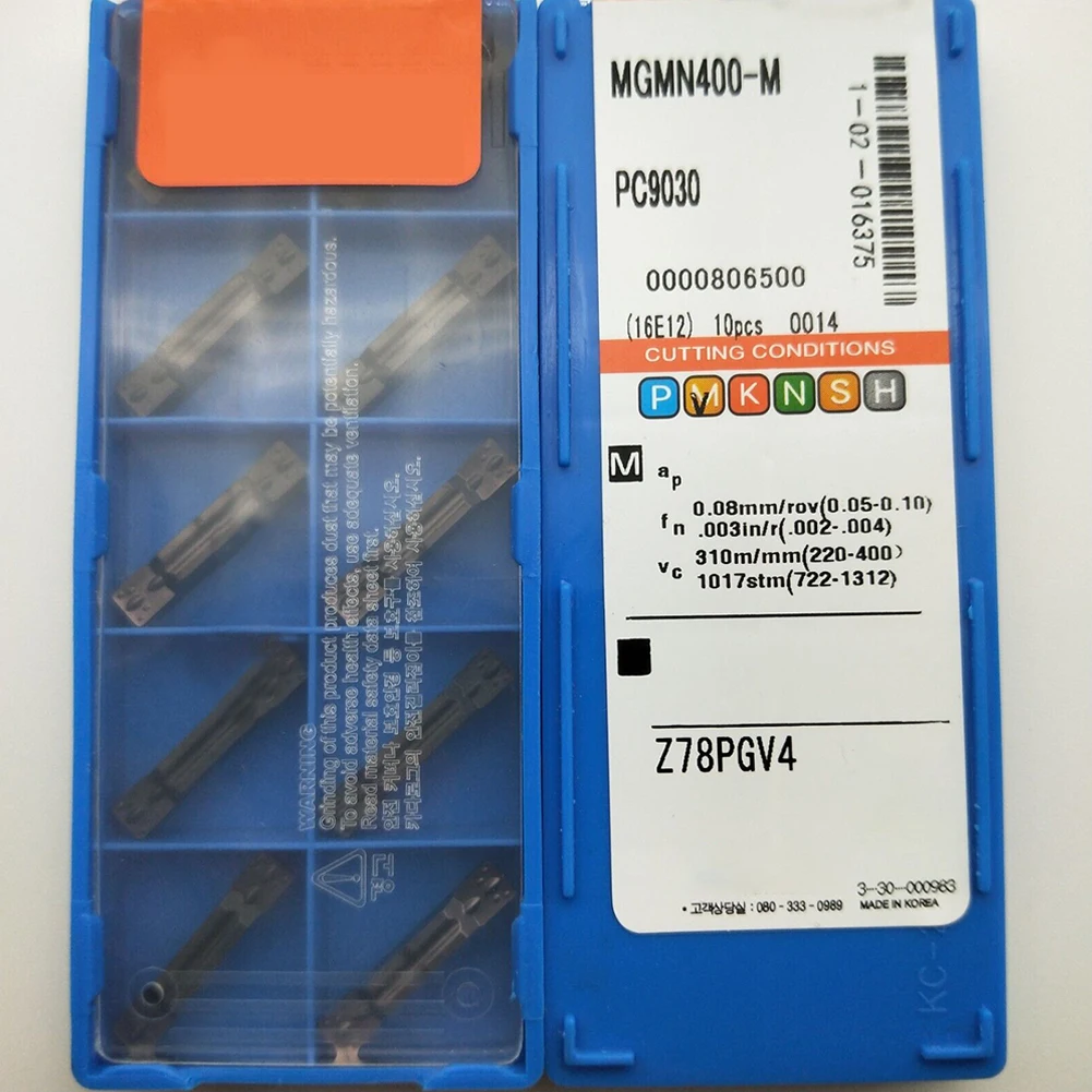 MGMN400-M Carbide Inserts 4mm Wide PC9030 Grade For MGEHR Grooving Tool Holder CNC Lathe Machining Cutting Tips 10pcs