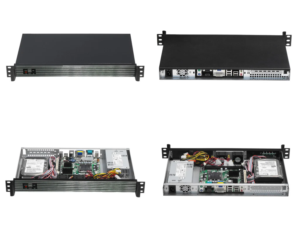 Caixa de servidor vazia Chassi de servidor TOP1U250L 1U - 250 mm de profundidade, Mini - Suporte ITX, ideal para decodificação e segurança AV