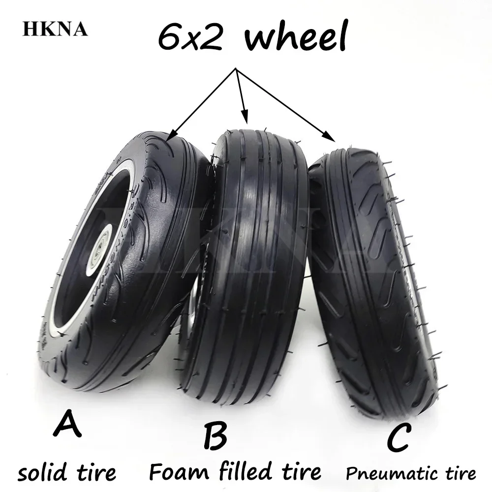 6 Inch 6x2 Wheel Pneumatic Inner Tube Outer Tyre Solid Tire for Mini Electric Scooter Chair Truck F0 Trolley Cart Parts