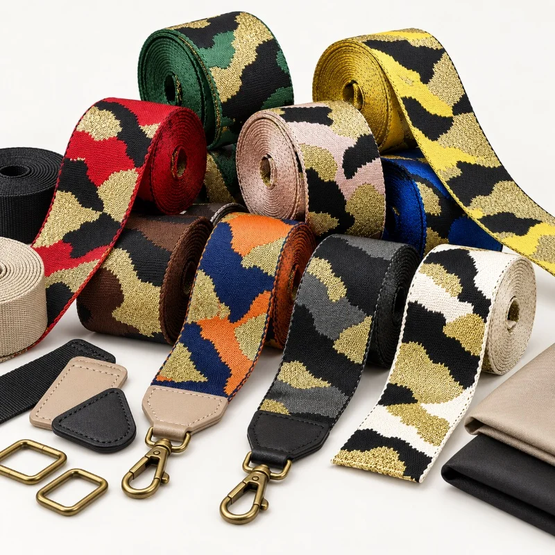 2/3/5/10M 50mm Jacquard Webbing Backpack Strap Travel Bag Tape Camera Sling Belt Woven Ribbon Replacement DIY Sewing Accessories