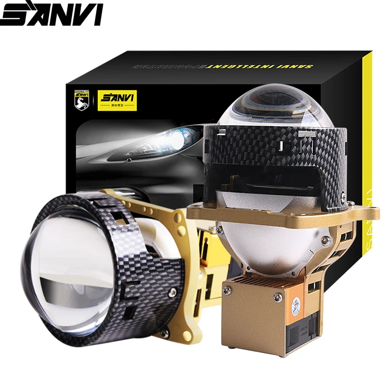 

SANVI PTF Bi LED Lense for Car Headlights Angel Eyes Projector Headlamp With Hella 3R G5 Frame Car Light Upgrade 5500k 33260Lux