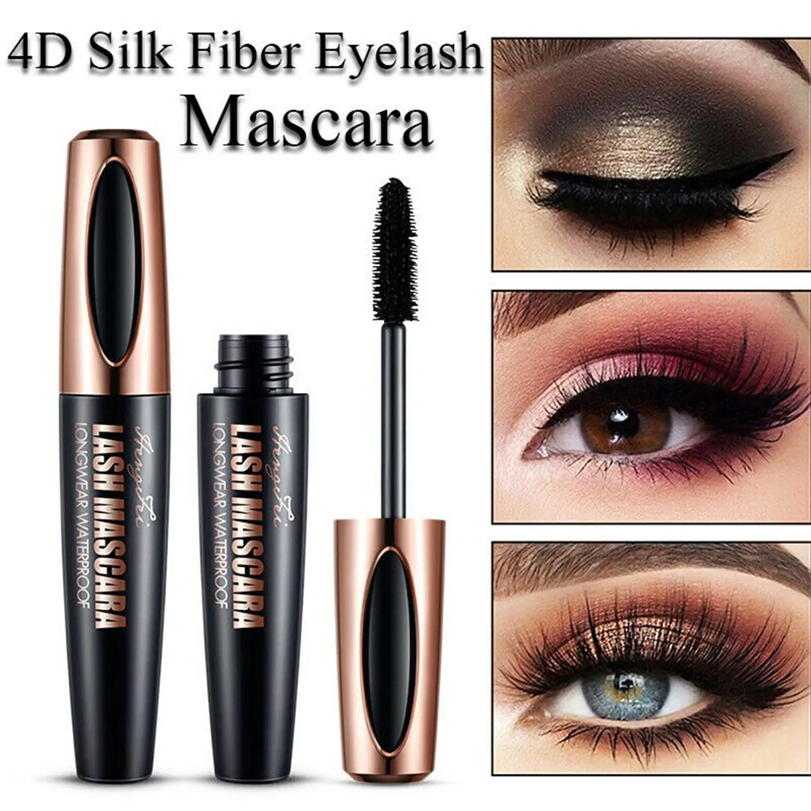 4d Zijdevezel Mascara Waterdicht En Gemakkelijk Te Drogen Natuurlijke Zwarte Wimper Dikke Lange Wimper Cosmetica Zachte Mascara Make-Up M7o4