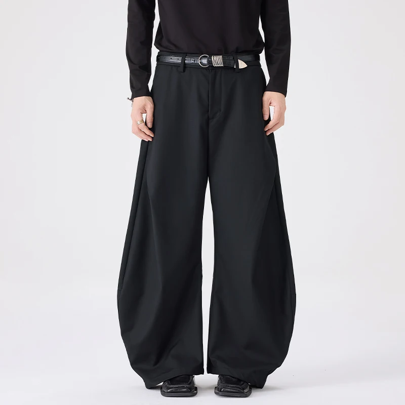 

Черный костюм, мешковатые брюки, мужские уличные модные свободные повседневные широкие брюки в стиле хип-хоп, брюки-мачете, брюки Cityboy