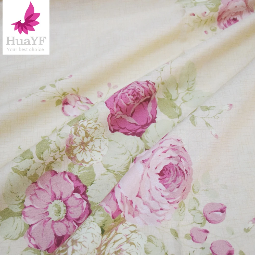 160x100cm Big Rose Printed Twill Weave Cotton Fabric,Patchwork Cloth,DIY Quilting Sewing Material