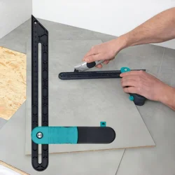 Lockable Woodworking Protractor Angle Tool Plastic Ruler, Precision Miter Measurements & Corner Angles for DIY Carpentry Project