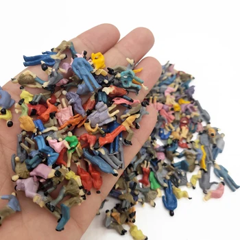 1:87 Ho ölçekli Model şekil seti anne ve çocuk yürüyüş peyzaj modeli oyun alanı düzeni manzara Diy minyatür Dioramas ekran