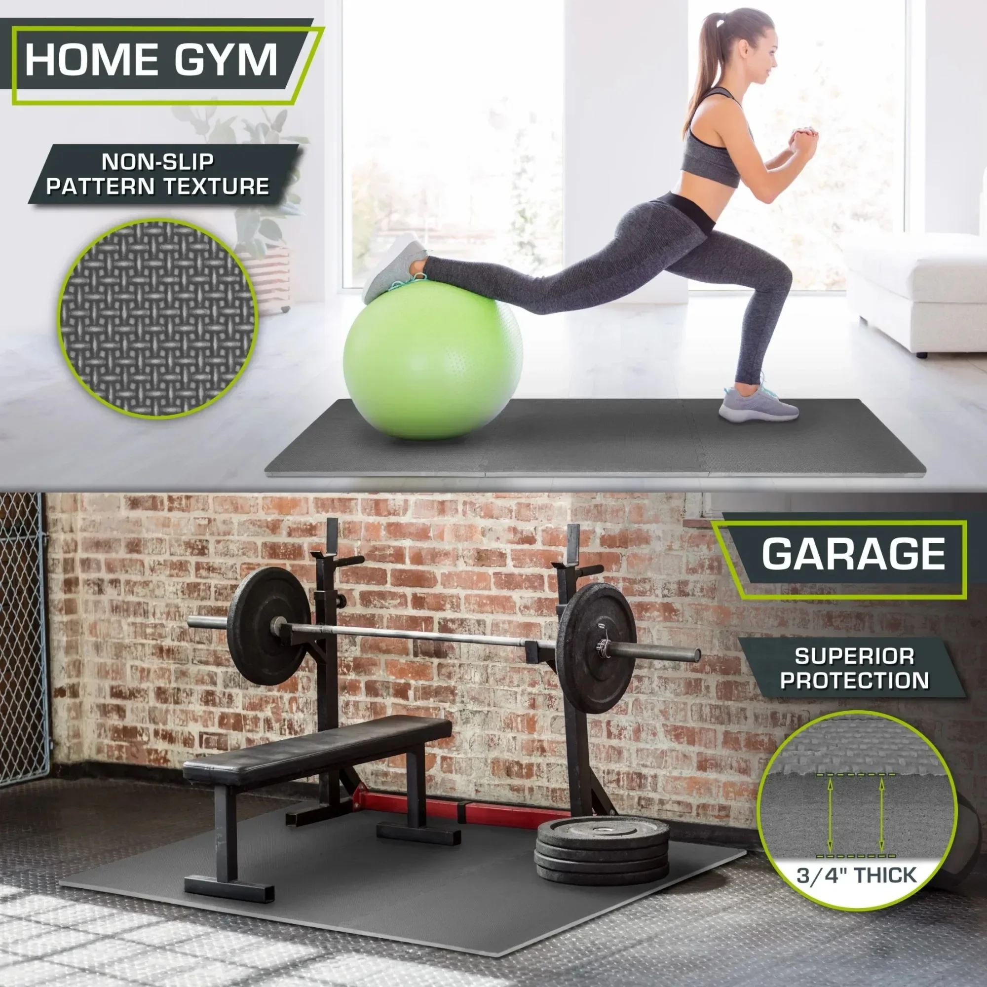 بساط تمرين ألغاز سميك للغاية مقاس 3/4 بوصة من إسفنج EVA