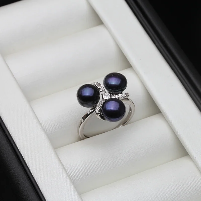 

Genuine White Freshwater Natural Adjustable Pearl Ring,Mini Small 925 Silver Ring With Real Pearls Mother Wife Birthday Gift
