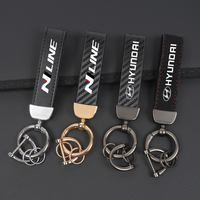 1Pcs Car Key Chain Rings Leather Emblem Keychain Auto Keyring For Hyundai Genesis N-LINE I10 I20 I30 I40 IX20 IX35 Kona Getz