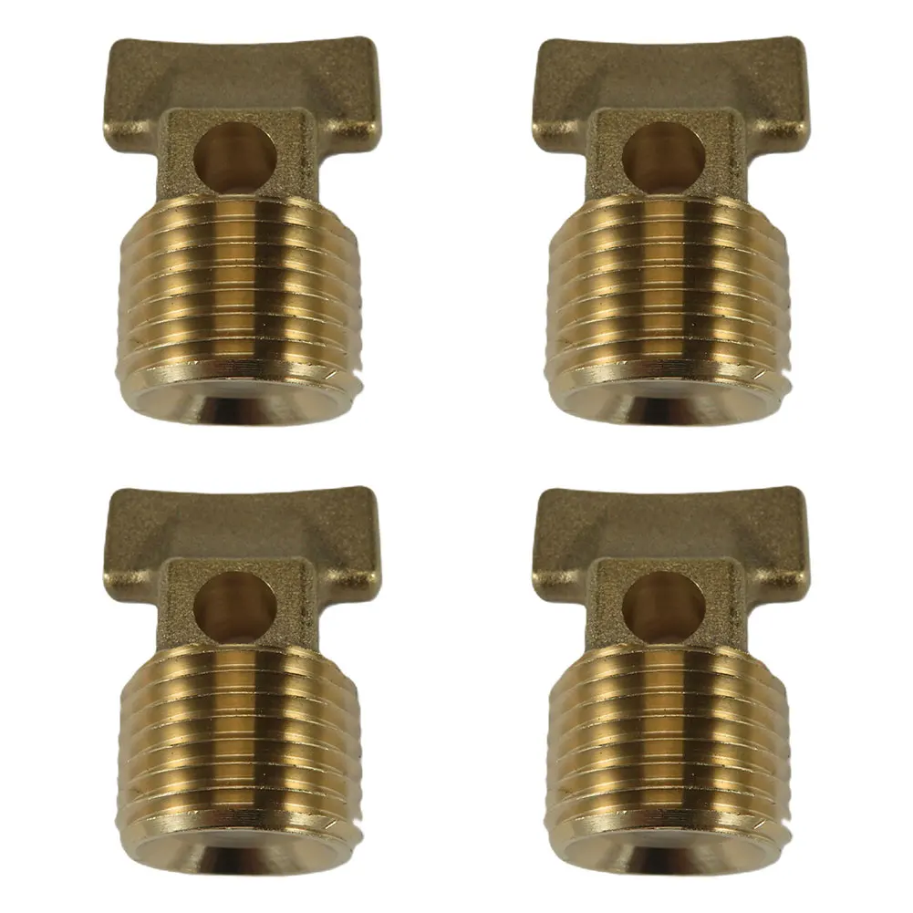 Marine Drain Stopper 12 Inch Brass with 1/2 Inch NPT Thread Fits Most Boat Hulls Set of 4 Provides Effective Watertight Seal