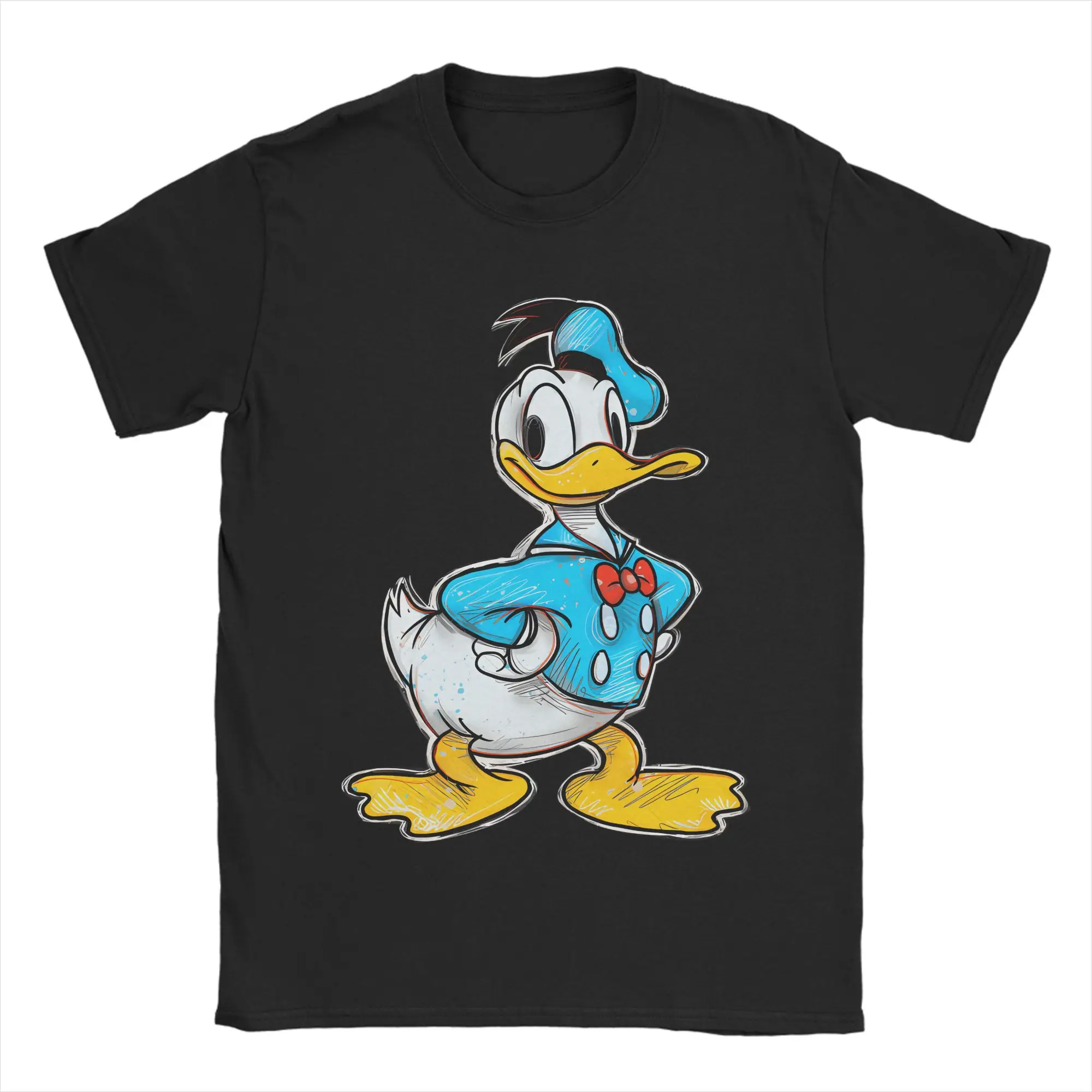 

Streetwear T-Shirt Beach D-DuckTales Novelty T Shirts Donalds Duck Cotton Tshirt for Men's Y2K Basic Cheap Print Short Sleeve