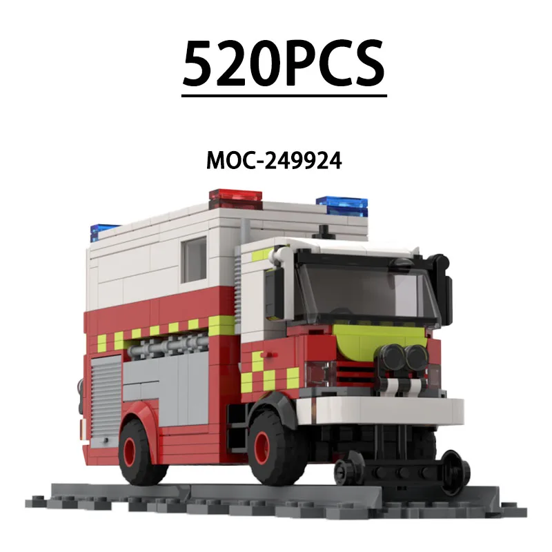 

Конструктор MOC-249924: Модель пожарной машины, 520 деталей, развивающая игрушка для детей, подарок на День рождения, Рождество, Новый год