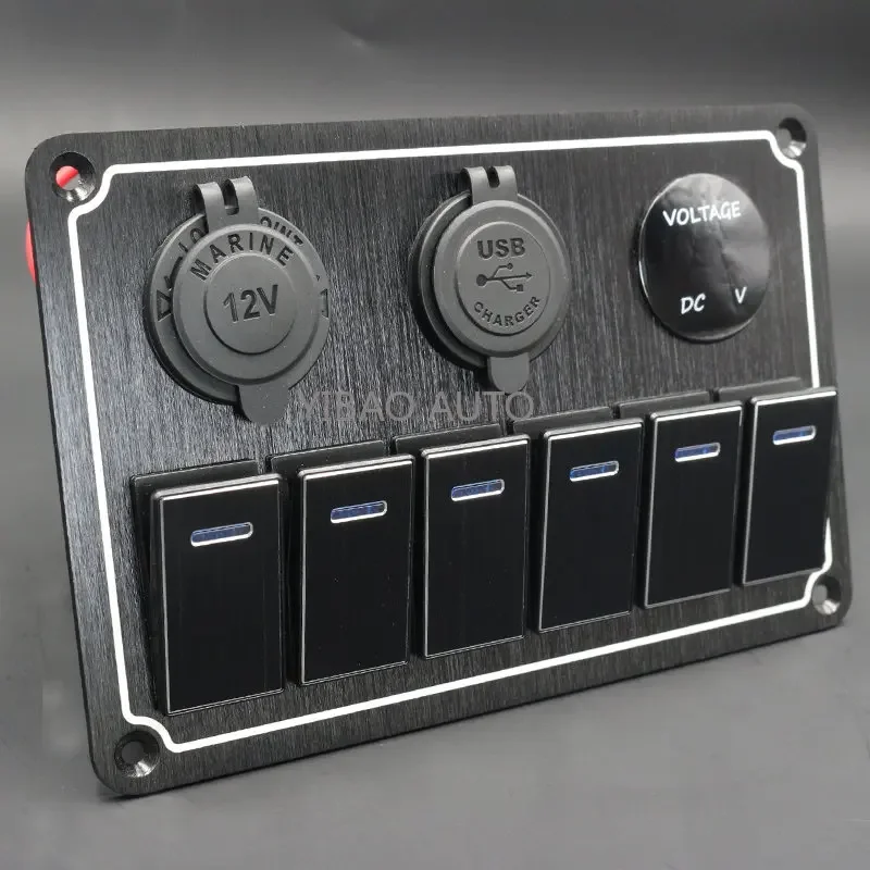 

Металлическая панель-переключатель на 4-8 клавиш с USB для автомобиля, морского грузовика, кемпера, лодки, водонепроницаемая панель с цифровым дисплеем вкл/выкл, прочная