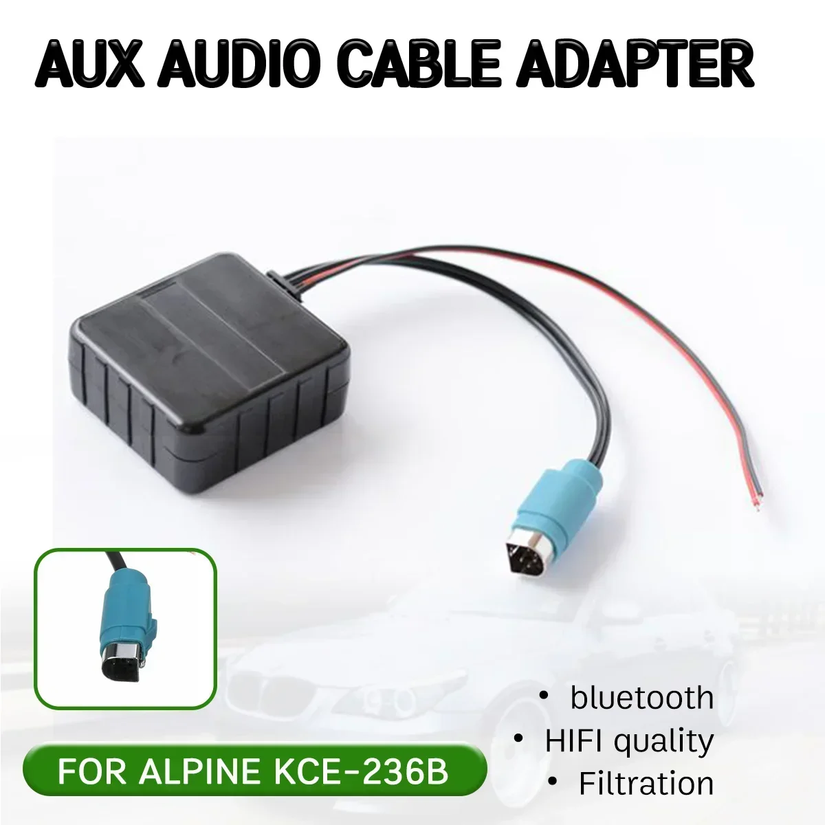 

bluetooth Aux Receiver Cable Adapter For Alpine CD Host KCE-236B 9870/9872 for Hifi Quality Aux Music Input Interface