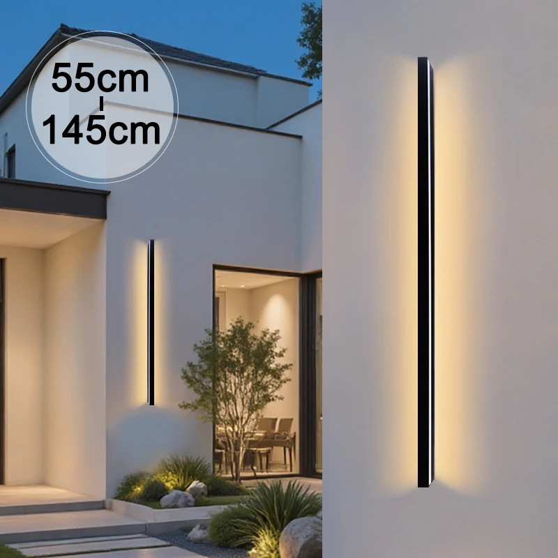 Lámpara de Pared LED para Exteriores, Impermeable IP65, para Jardín, Pasillo, Tira de CA, Material de Aluminio Moderno, 85-265V, Luz Decorativa para Exteriores