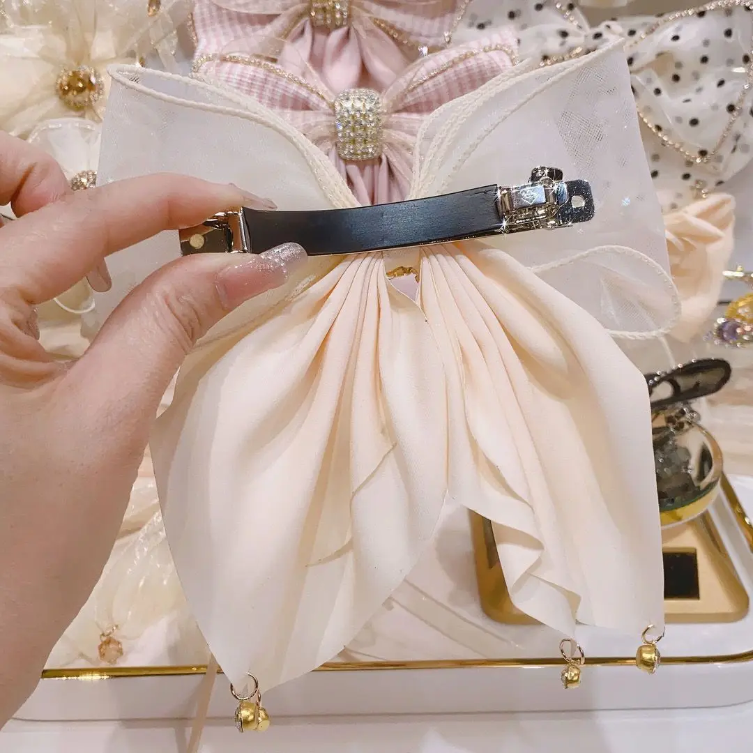 Süße Mode Mädchen Prinzessin Haar Clip Strass Großen Bogen Haarnadel für Frauen Kopfbedeckungen Damen Grips Weibliche Haar Zubehör