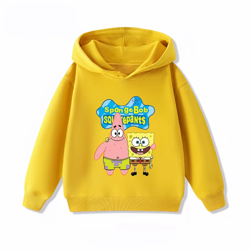 Potdemiel SpongeBob SquarePants Print Kids Hoodie, Boys & Girls Clothing, Autumn and Winter Warm Kids Hoodie Sweatshirt