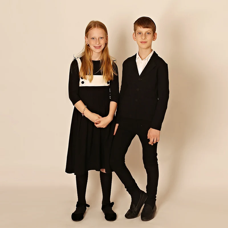 Jungen- und Mädchen-Lange Hosen Schwarze Baumwolle Familien-Set Taillenverstellbare Elastische Hosen Herbst/Winter Kinderkleidung Hosen mit Reißverschluss vorne – Detail 6
