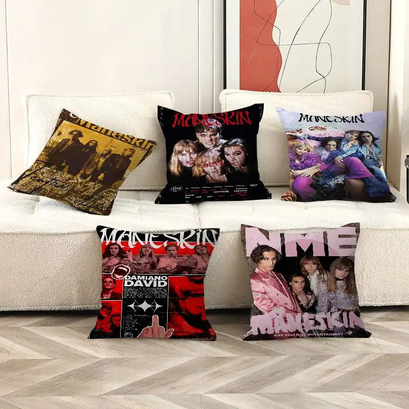 

M-Maneskin D-Damiano David Band Personalized Picture Text Home Decorative Pillows Household Gifts 45x45cm