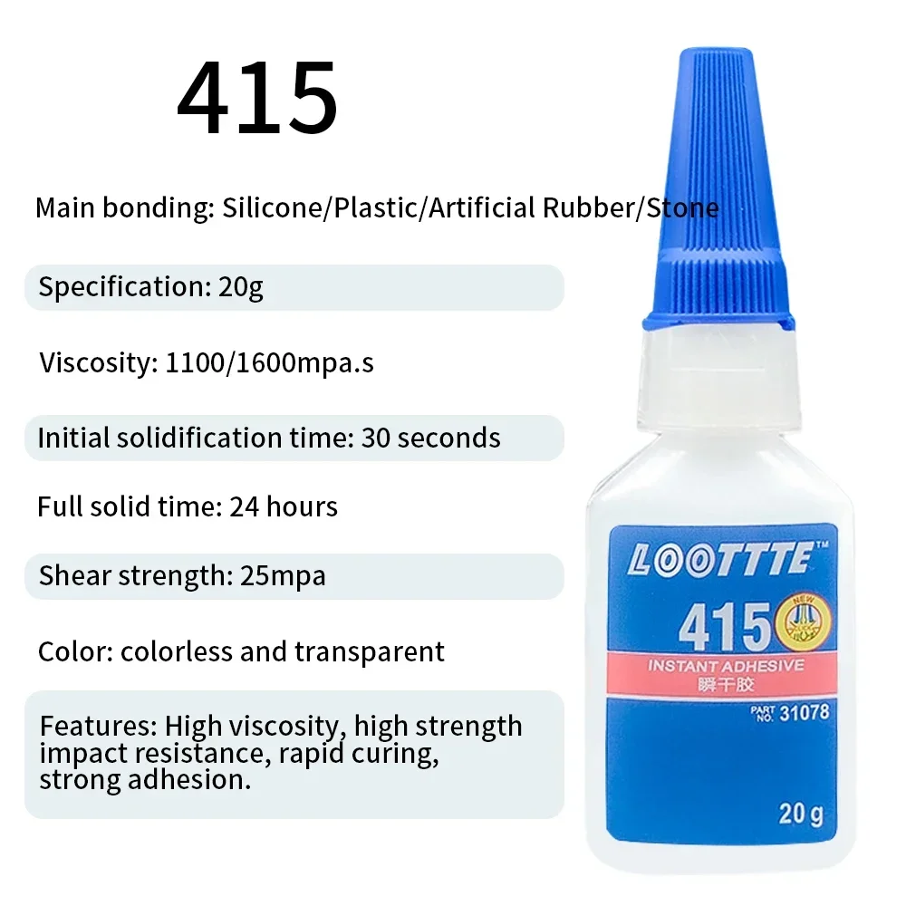 20ml Loottte Gummi-Metall-Holz-Kunststoff-Reparatur-Sofortkleber Harz-Keramik-Metall-Glas Schnelltrocknender Klebstoff Heim- und Auto-Reparaturwerkzeuge