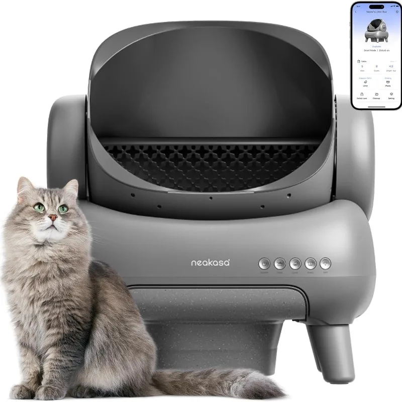 

Automatic Cat Litter Box Self Cleaning with APP Control Open-Top Odor-Free Waste Disposal English Washable Version Arenero Gato