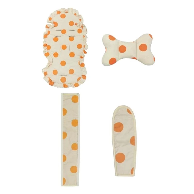 

J15U Infant Pushchair Cotton Mat Comfortable Support Pillow with Armrest Cover Sleeve for Daily Out and Family Trip