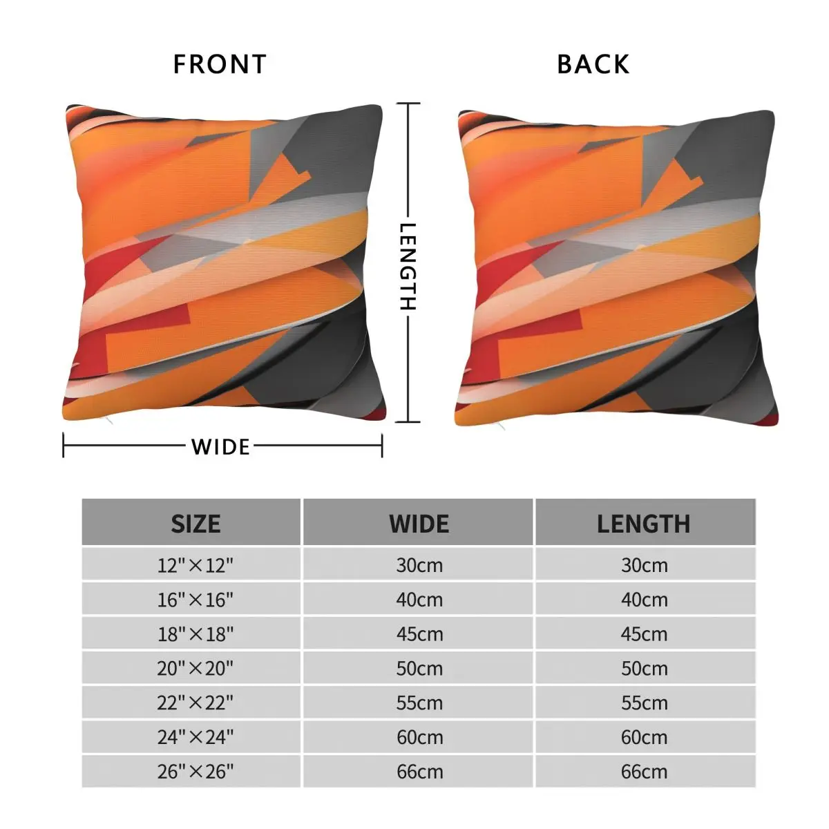 Orange-Red Shards Metallic Square Pillowcase Polyester Linen Velvet Creative Zip Decor Pillow Case Sofa Seater Cushion Cover 18