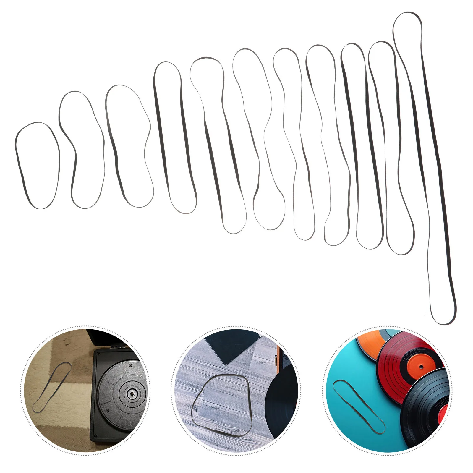 

11 Pcs Phonograph Belt Record Player Replacement Automatic Recorder Rubber Belts