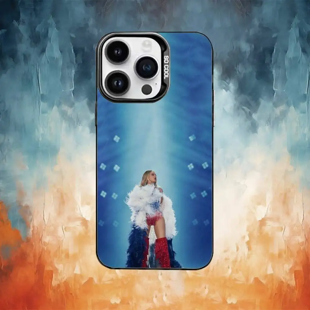 Cantor Beyonce Capa de telefone para iPhone17,16,15,14,13,12,11 Plus, Pro Max Black Candy Matte Capa à prova de choque