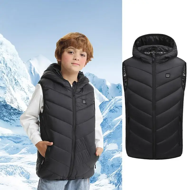 10 Areas Heated Vest Electric Heated Jackets Child USB Intelligent Thermal Vest Girls Boys Winter Outdoor Coat Heater Vest