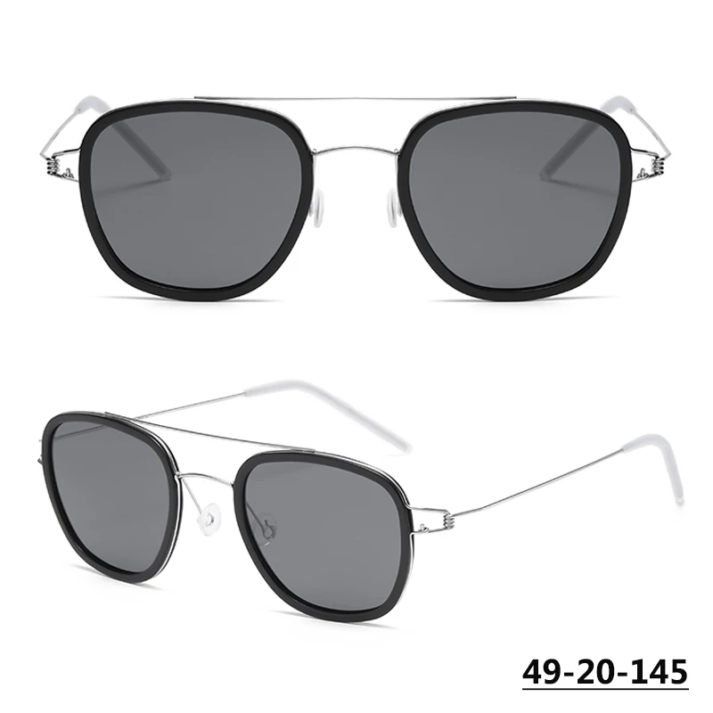 

Fashion Polarized Double Beam Sunglasses Men Women Driving Fishing Outdoor Sun Glasses 8205 Square Pilot Screwless Spectacle New