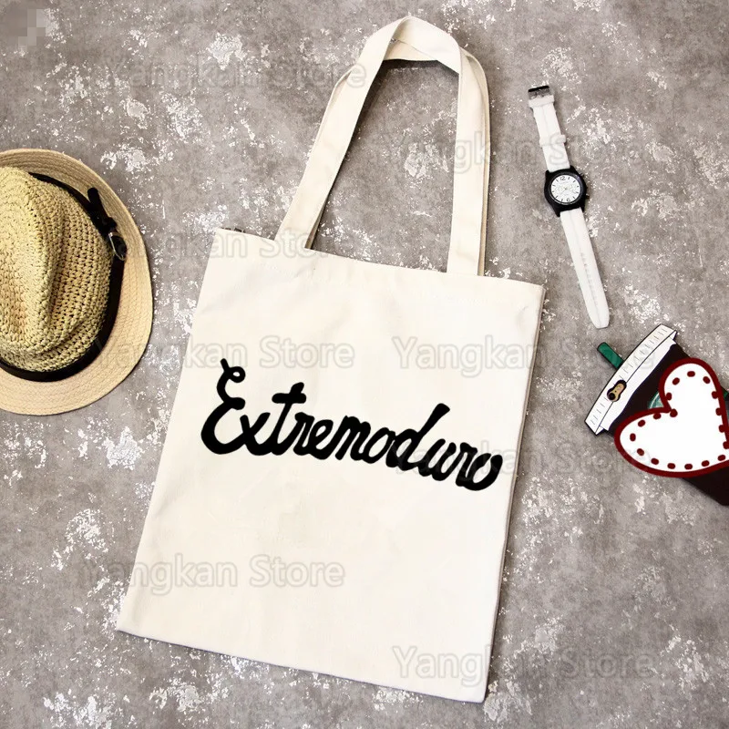 

Сумка-шоппер Extremoduro из холщовой ткани с простым принтом, повседневная сумка для девушек