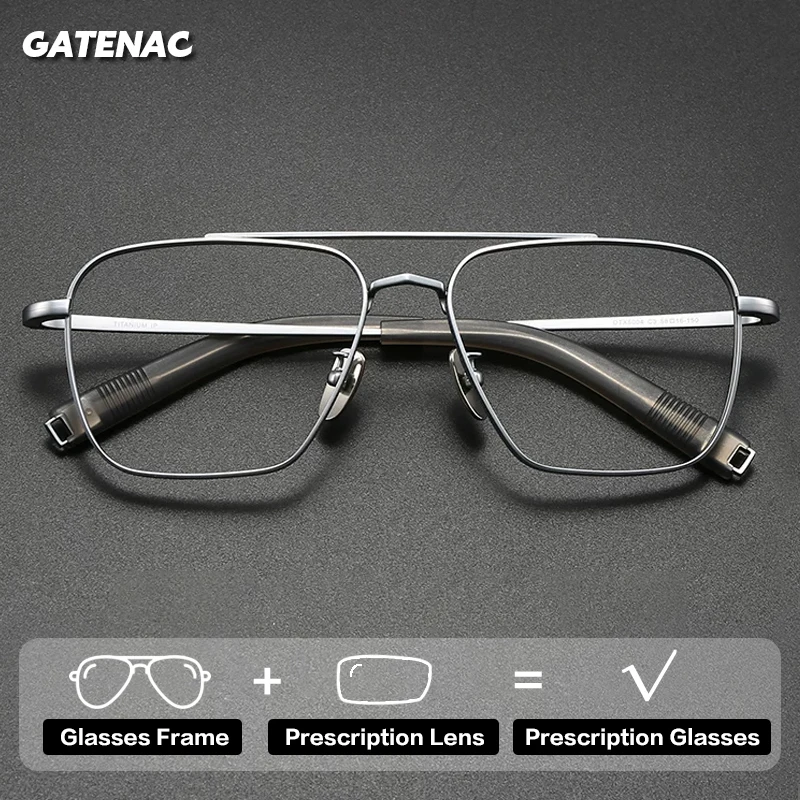 

Gatenac Элитный бренд очки по рецепту мужские пилотные фотохромные прогрессивные очки для чтения с защитой от синего света большие очки
