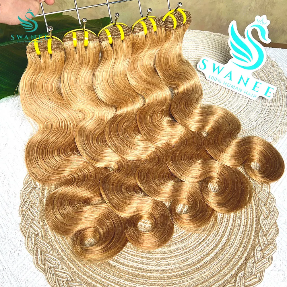 #27 Honey Blonde Body Wave Human Hair Bundles 100% Virgin Raw Unprocessed Human Hair Water Wave Extensions 1/3/4 Bundles