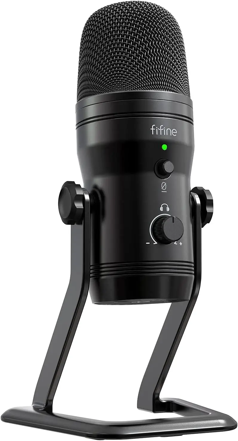 

USB Studio Recording Microphone for PC, PS4, Mac with Mute Button & Headphone Jack, Four Patterns for Vocals Streaming Gaming