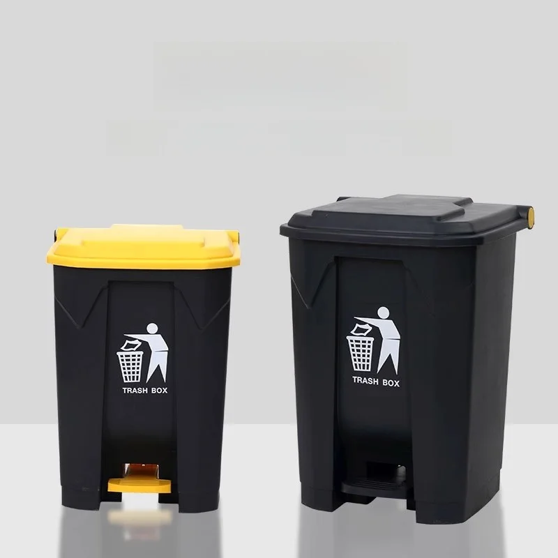 

Large Capaci Pedal Operated Outdoor Garbage Can with Lid Bla for Commercial Use Kitchen Waste Bin Foot Pedal Tra Can