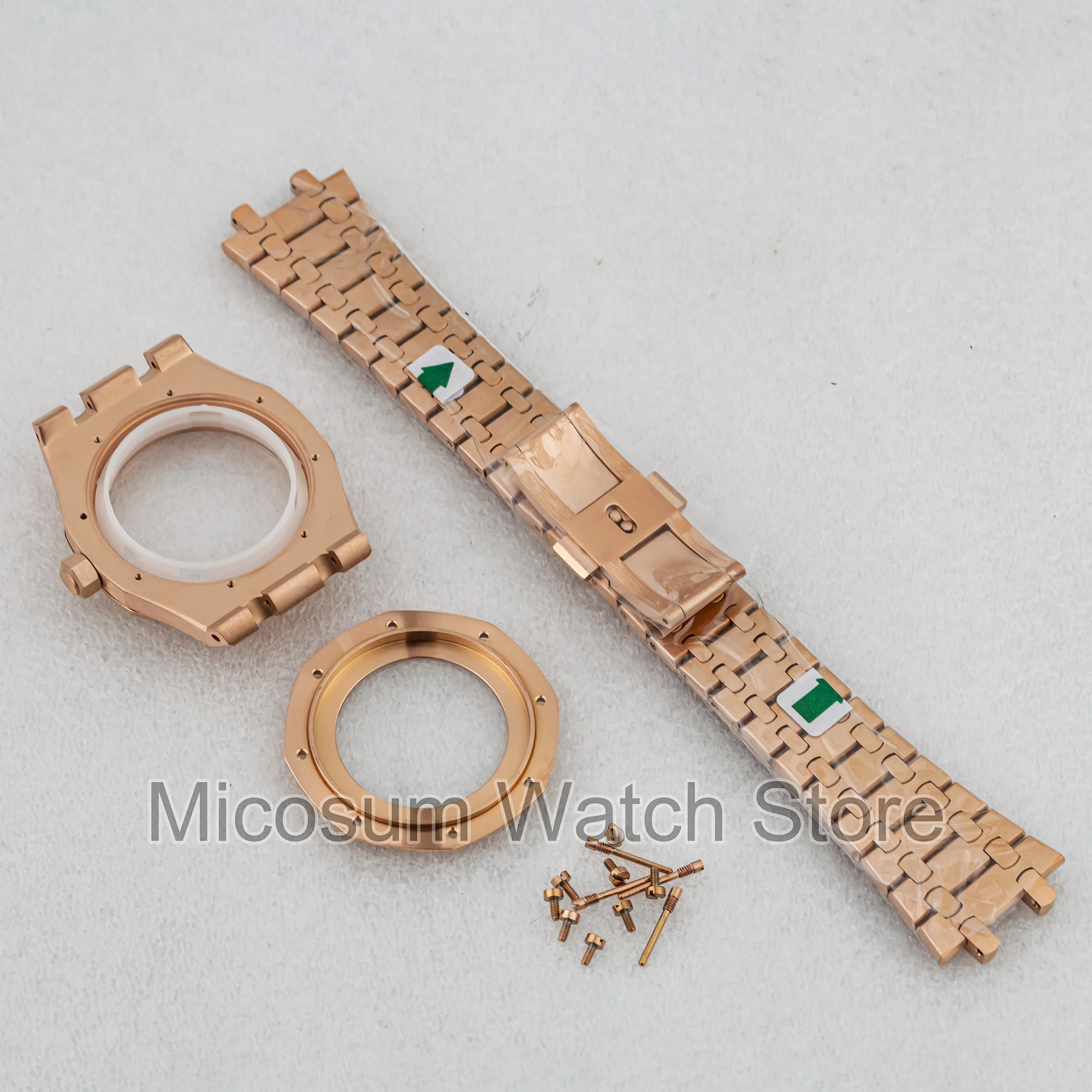 Roségold schwarz pvd 41mm Uhrengehäuse Stahlband armband Saphirglas Zubehör für Royal nh35/nh36/4 r36 Uhrwerk 31,8mm Zifferblatt mod