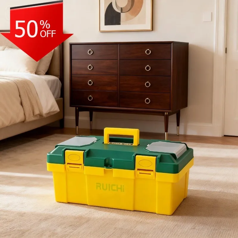 17 19 Inch Portable Plastic PP Tool Box Secure Lock Ergonomic Handle Design Pelican Case Garage Storage Rangement Outils Toolbox